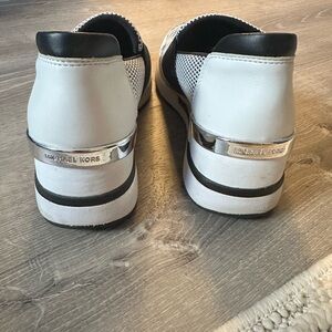 Michael Kors White and Black Mesh Sneakers